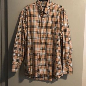 Burberry Classic Check Button Down Shirt, Large